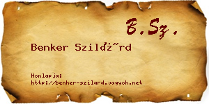 Benker Szilárd névjegykártya